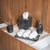 Kit de baño de mármol negro (kleenera, charola, dispensador, portacepillos)